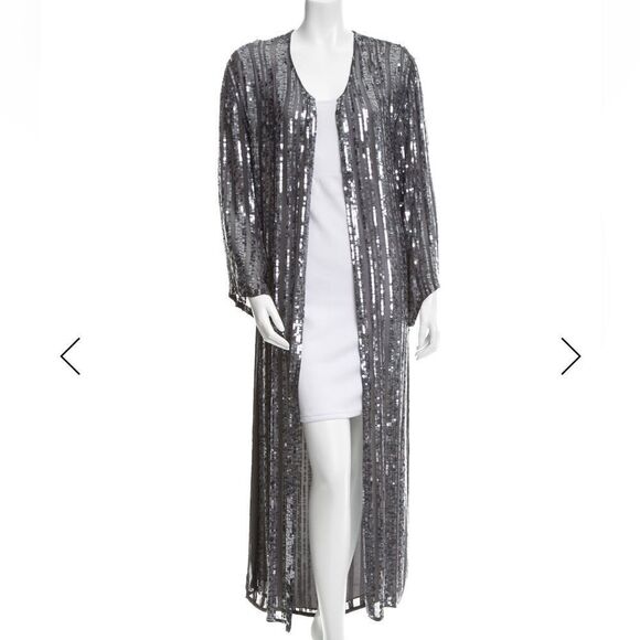 Haute Hippie Jackets & Blazers - NWOT Haute Hippie Silk Sequin Duster Cardigan Long XS
